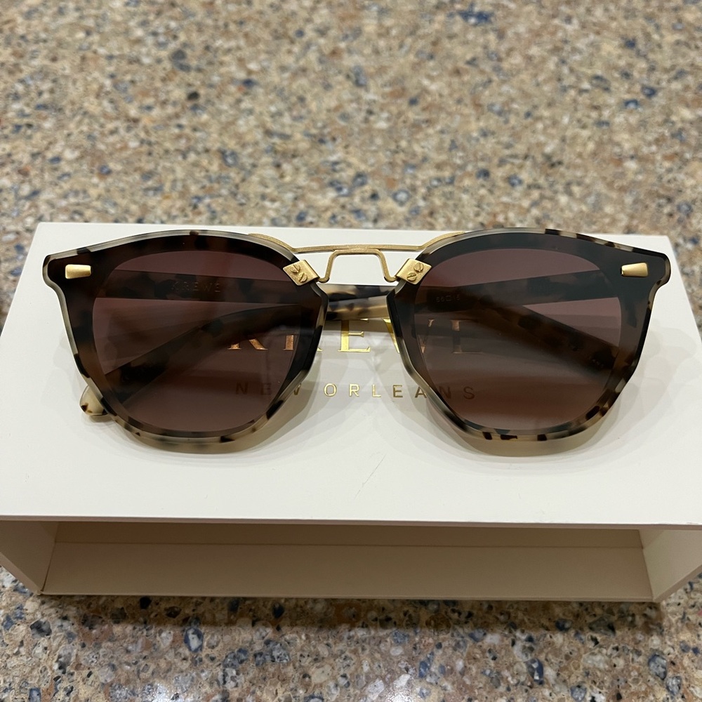 KREWE Beau Tortoise Matte Sunglasses